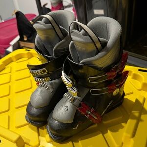 Head Black and Gray Ski Boots with Red Accents